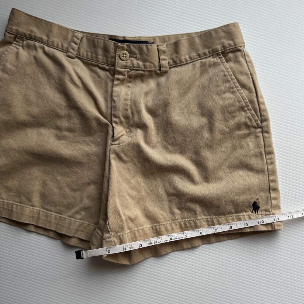 Ralph Lauren Sport Women's Khaki Chino Shorts Sz 8 Cotton Mid-Rise 4" Inseam - Picture 4 of 9